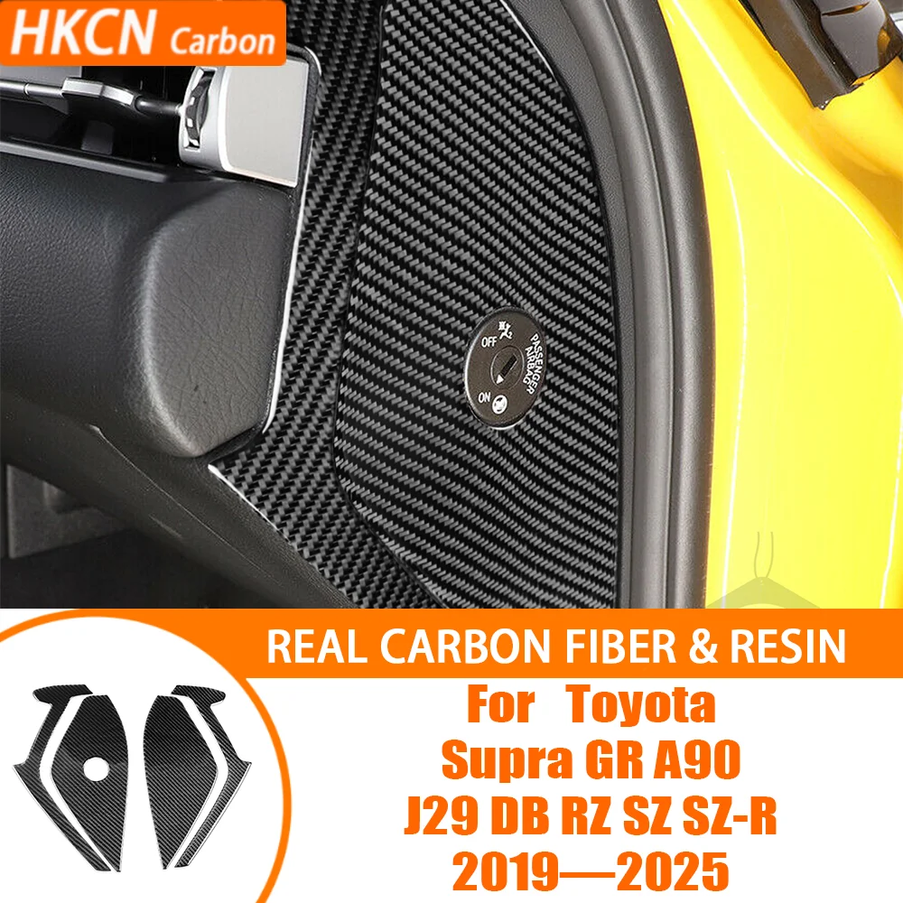 

For Supra GR A90 2019—2025 Car Accessories Front Dashboard Sides Panel Carbon Fiber Interior Trim Sticker