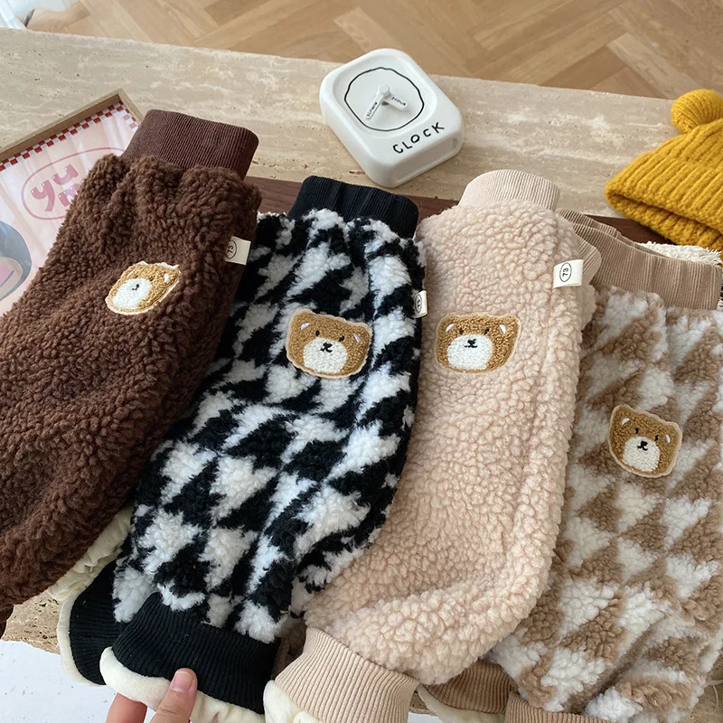 Newborn Baby Girl Boy Fleece Inside Pants Faux Lamb Wool Trousers Thicken Sweatpants Infant Toddler Winter Baby Clothing 6M-3Y