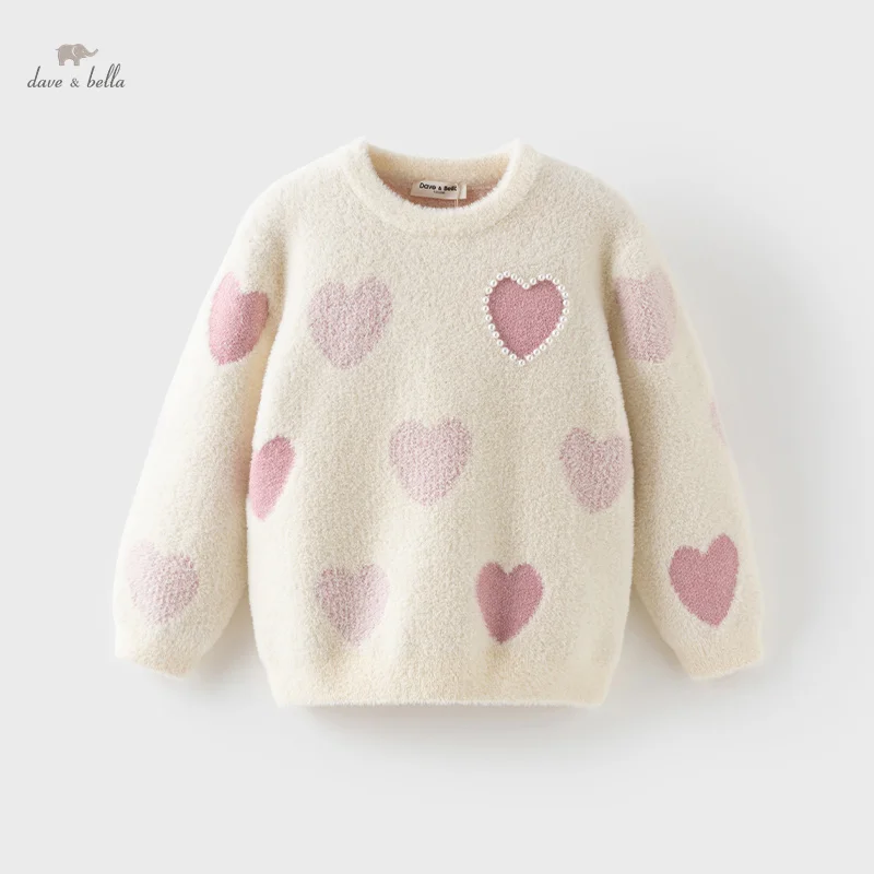 

Детский вязаный свитер Dave Bella, осенне-зимний теплый милый пуловер для девочек, хлопковые топы, повседневная верхняя одежда, детская одежда DK4244012