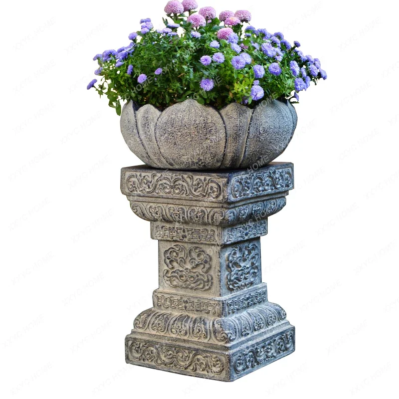 

Flowerpot Base Bonsai Stand Outdoor Courtyard Decoration Garden Doorway Flower Bed Stone Drum Gate Pier Decoration