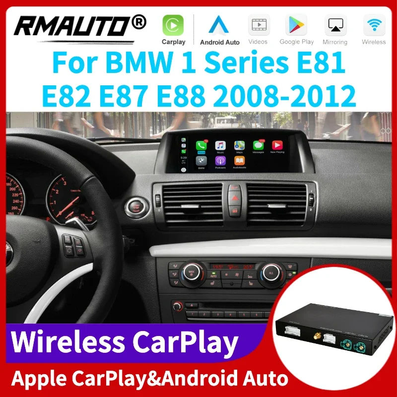 

RMAUTO Wireless Apple CarPlay CIC System for BMW 1 Series E81 E82 E87 E88 2008-2012 Android Auto Mirror Link AirPlay Car Play