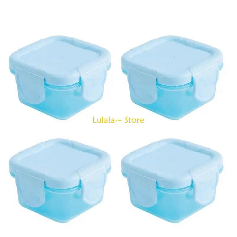 Y4QA Set of 4 Baby Freezer 60ml Storage Containers & Containers 6 Colors