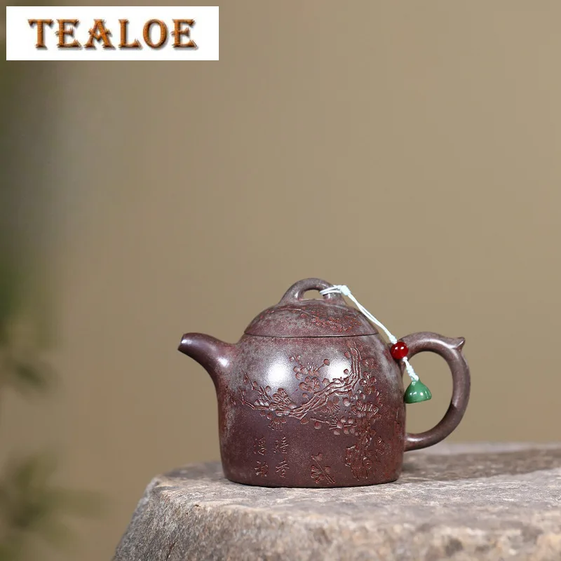 

280ml Traditional Yixing Purple Clay Teapot Handmade Qin Quan Pot Raw Ore Fog And Agarwood Mud Kettle With Strainer Zisha Teaset