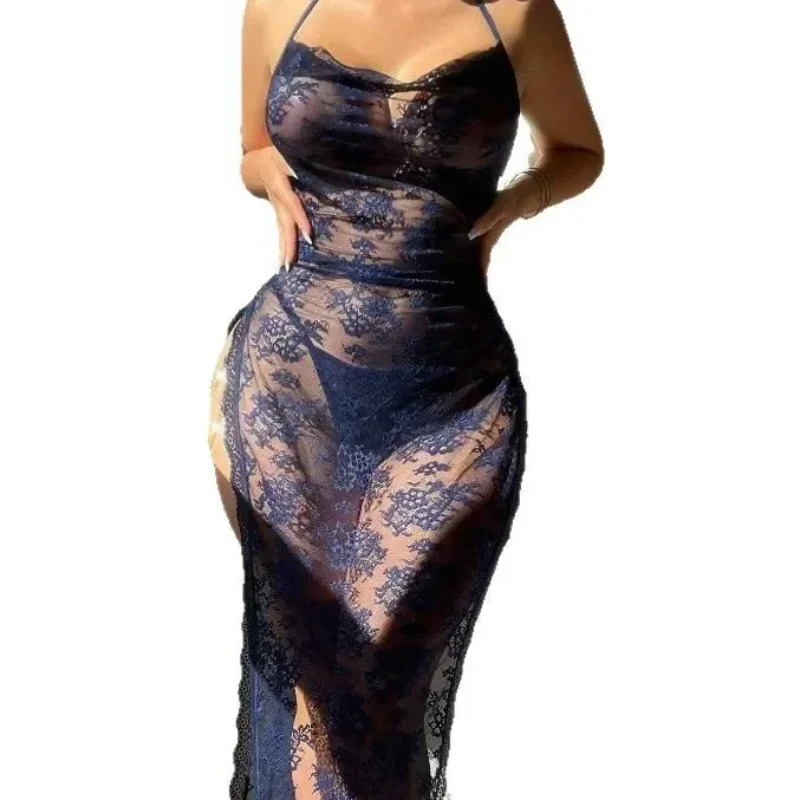 

Sexy Lingerie Lace See-through Uniform Sleepwear Dress Women's Pure Desire Bodycon Dress Special Use Clothing Not for Public