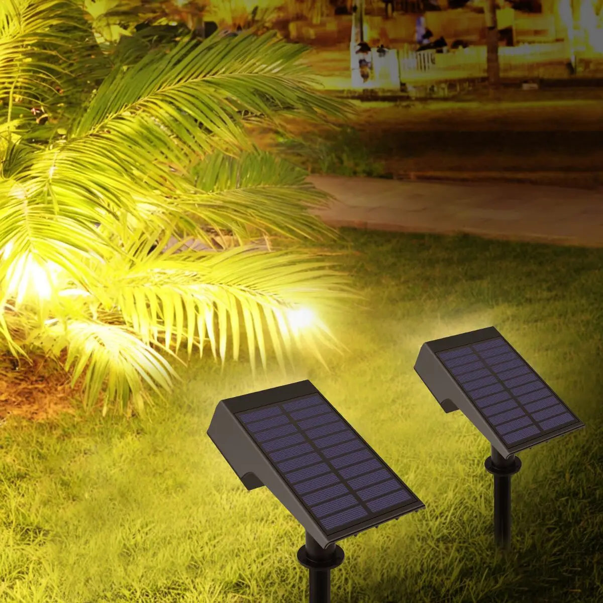 

Waterproof Solar Rechargeable LED Spotlight Garden Outdoor Landscape Lawn Spike Light Yard Path Lane Footpath Night Lamp Decor