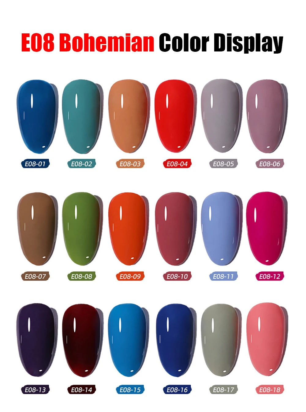 Vendeeni 18 Farben Sommer Gel-Nagellack Semi-Permanenter Bunter UV-Soak-Off Gel-Lack Reiner Farbgel-Lack für Nagelkunst – Detail 3