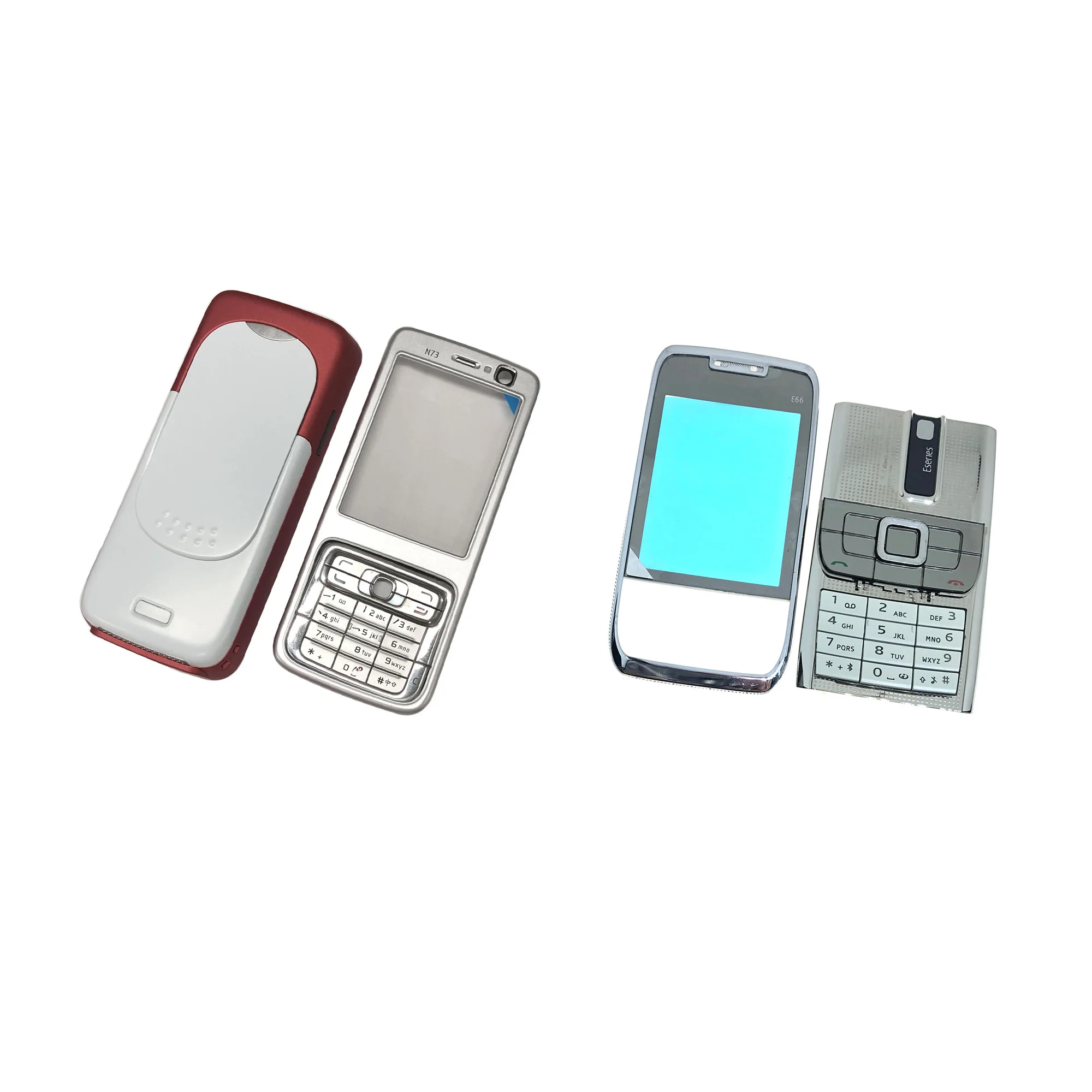 

Complete front cover keyboard For Nokia E66 N73 battery back cover High quality housing Keypad