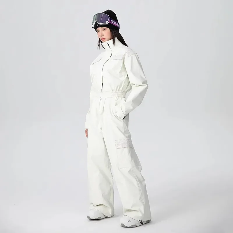 Odzież śnieżna damska 2025 nowy kombinezon narciarski ciepły snowboardowy wiatroszczelny wodoodporny damski zestaw sportowy odkryty zimowy sprzęt narciarski