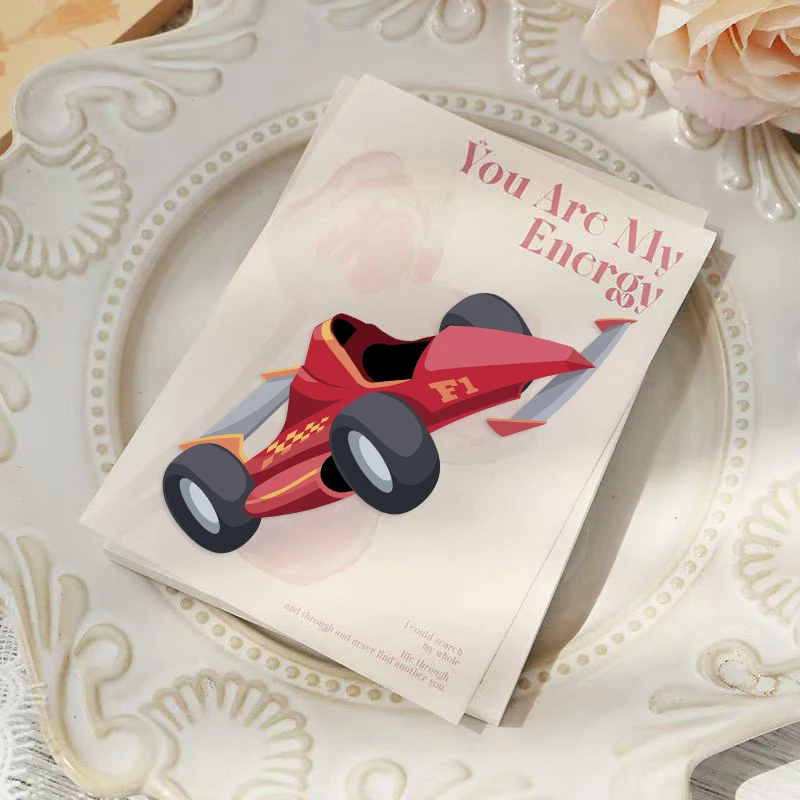 8/16/24Pcs Fire Truck Ambulance Puzzle Stickers Decoration DIY Decal Motorcycle Excavator Various Vehicle Combinations