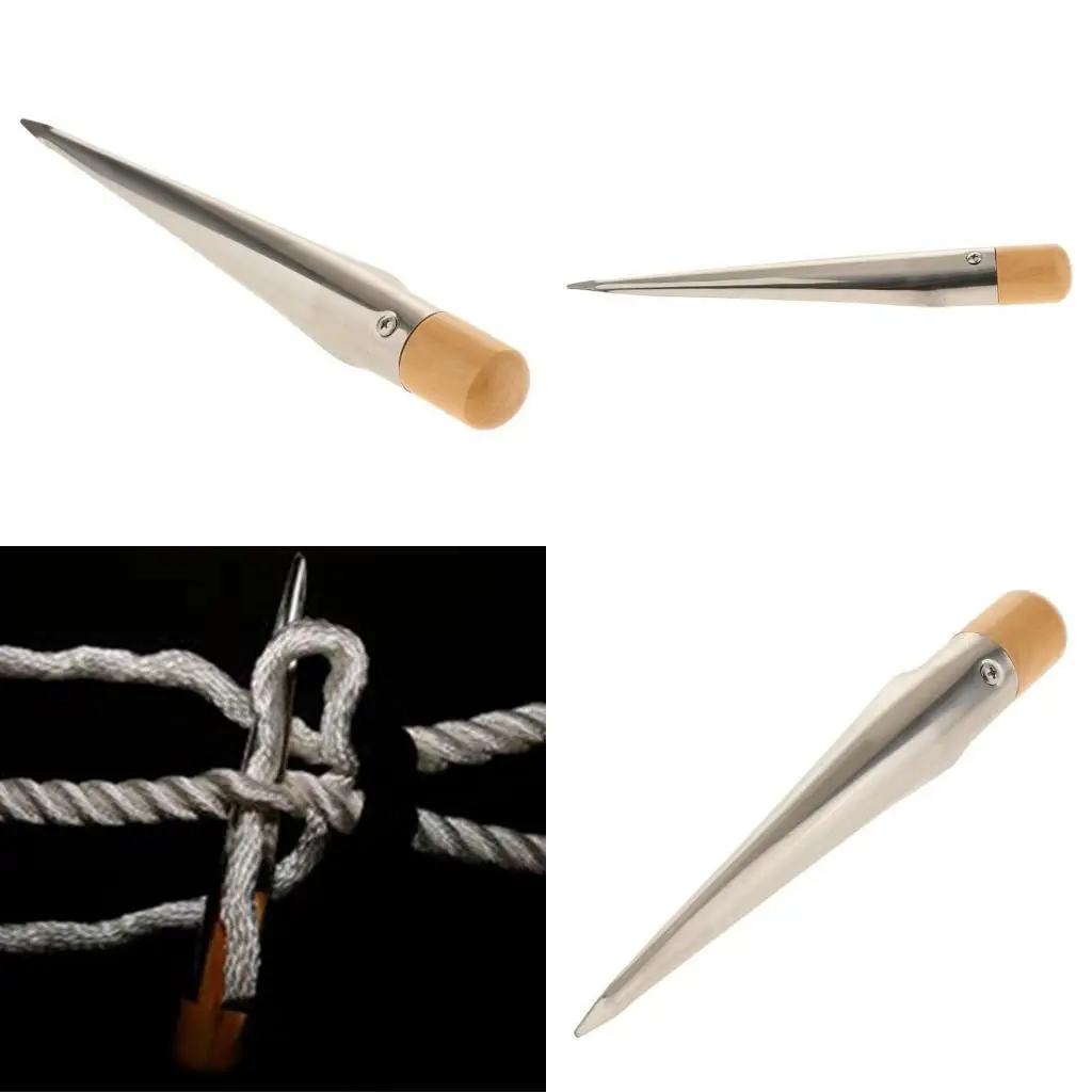 

170/280/390 мм прочный шип для сращивания веревки из нержавеющей стали с деревянной ручкой, универсальные принадлежности для морской техники