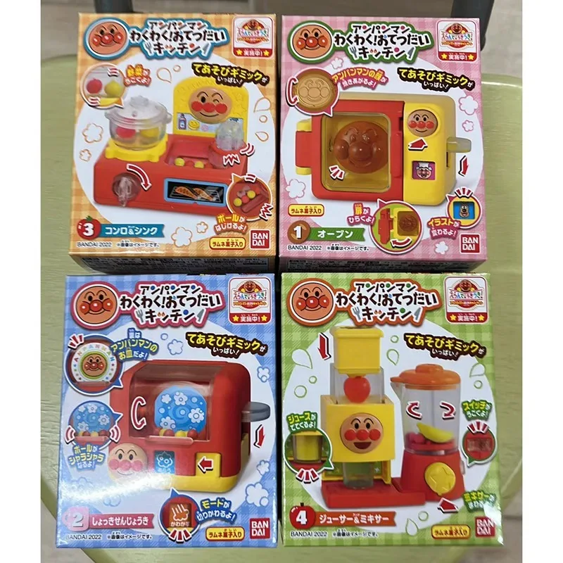 BANDAI Anpanman Gashapon Figure Anime Cute Mini Bread Kitchen Electric Ovenrange Juicer Miniatur Prop Kawaii Capsule Toys