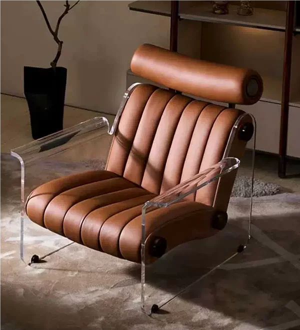 Modern Light Luxury Minimalist Transparent Acrylic Suspension Chair Tiger Chair Single Sofa Chair