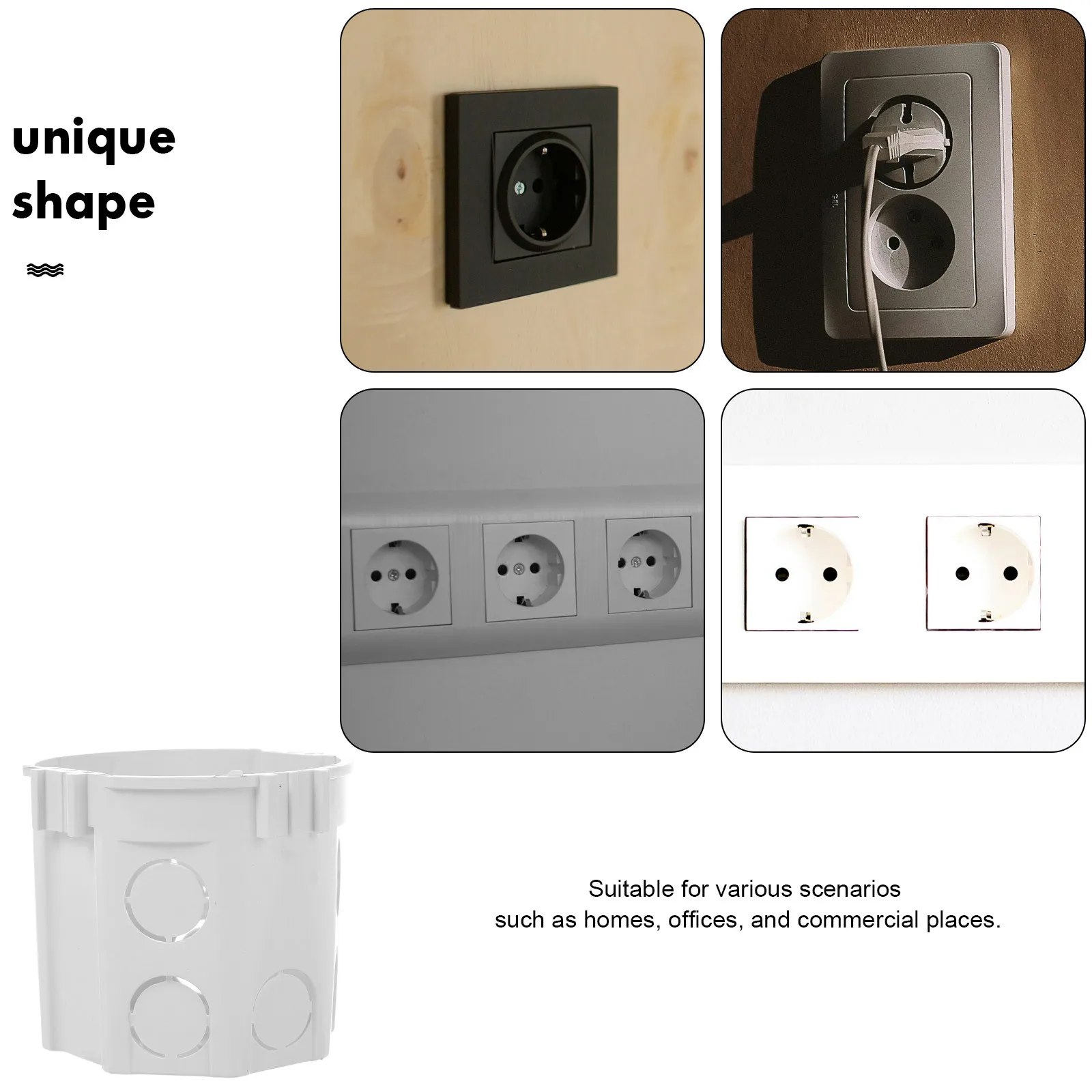 

2pcs Eu Standard Junction Round Electrical Outlet Box For Outdoor Indoor Use Durable Wall Socket Boxes Electrical For