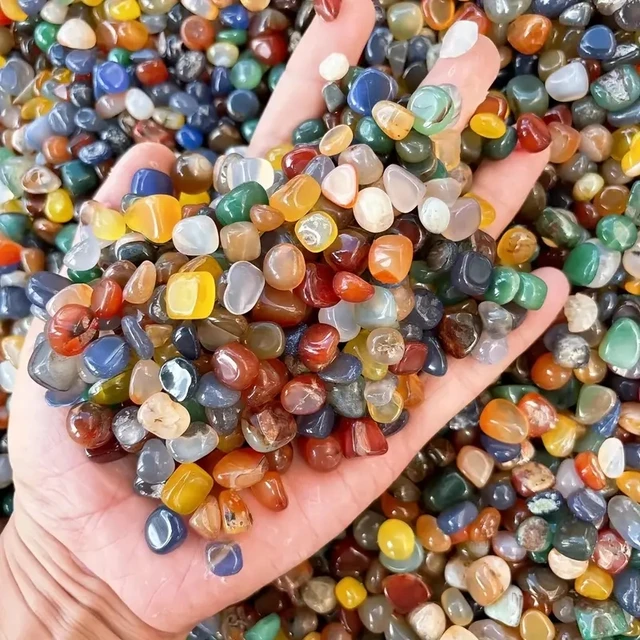 Elegant 100g Natural Agate Crystal Pebbles Colorful Decorative Stones for Aquariums, Fish Tanks Air Plant Decor