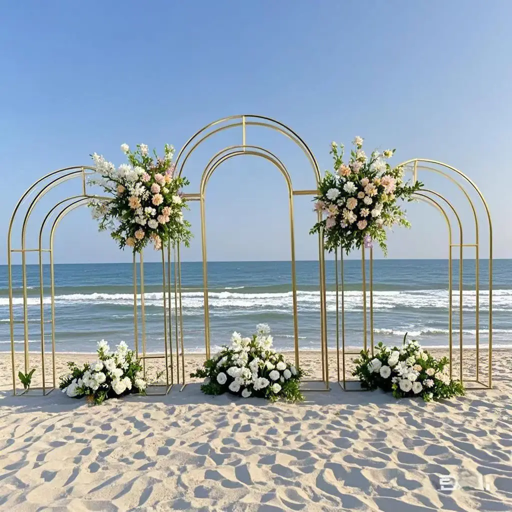 

Luxury Gold Wedding Arch Backdrop - Geometric Metal Stand | Elegant Modern Design for Wedding/Birthday/Outdoor Party Decor
