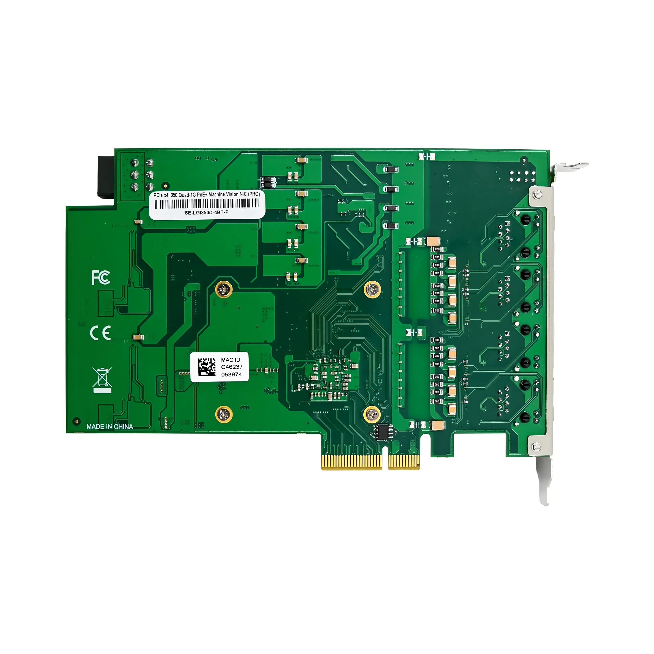 

SUNWEIT ST7458 PCIe x4 I350AM4 Quad-1G PoE Visual Frame Grabber Server Adapter Built-in Filters Wired in Stock