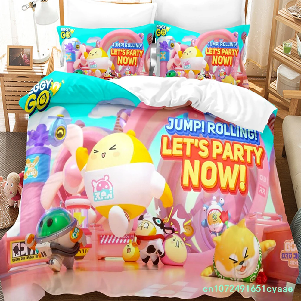3D Eggy Party Bedding Sets Comforter Quilt Bed Cover Duvet Cover Pillow Case 2-3 Pieces Sets Kids Adult Size Bedroom Decoration