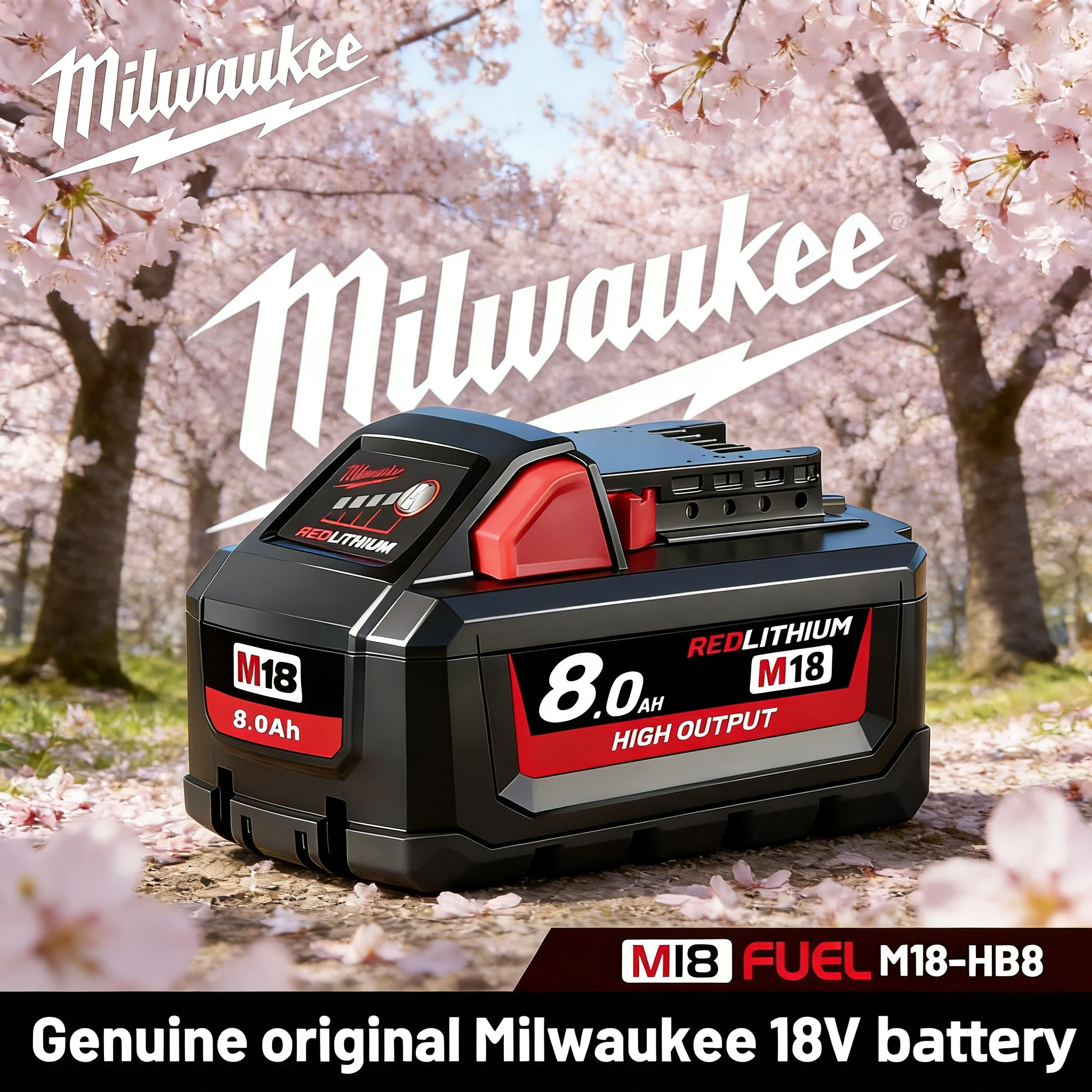 

M18 8.0Ah True Capacity Battery for Milwaukee 48-11-1860, Perfect Replacement for power-driven 2604-20 2604-22 Tools