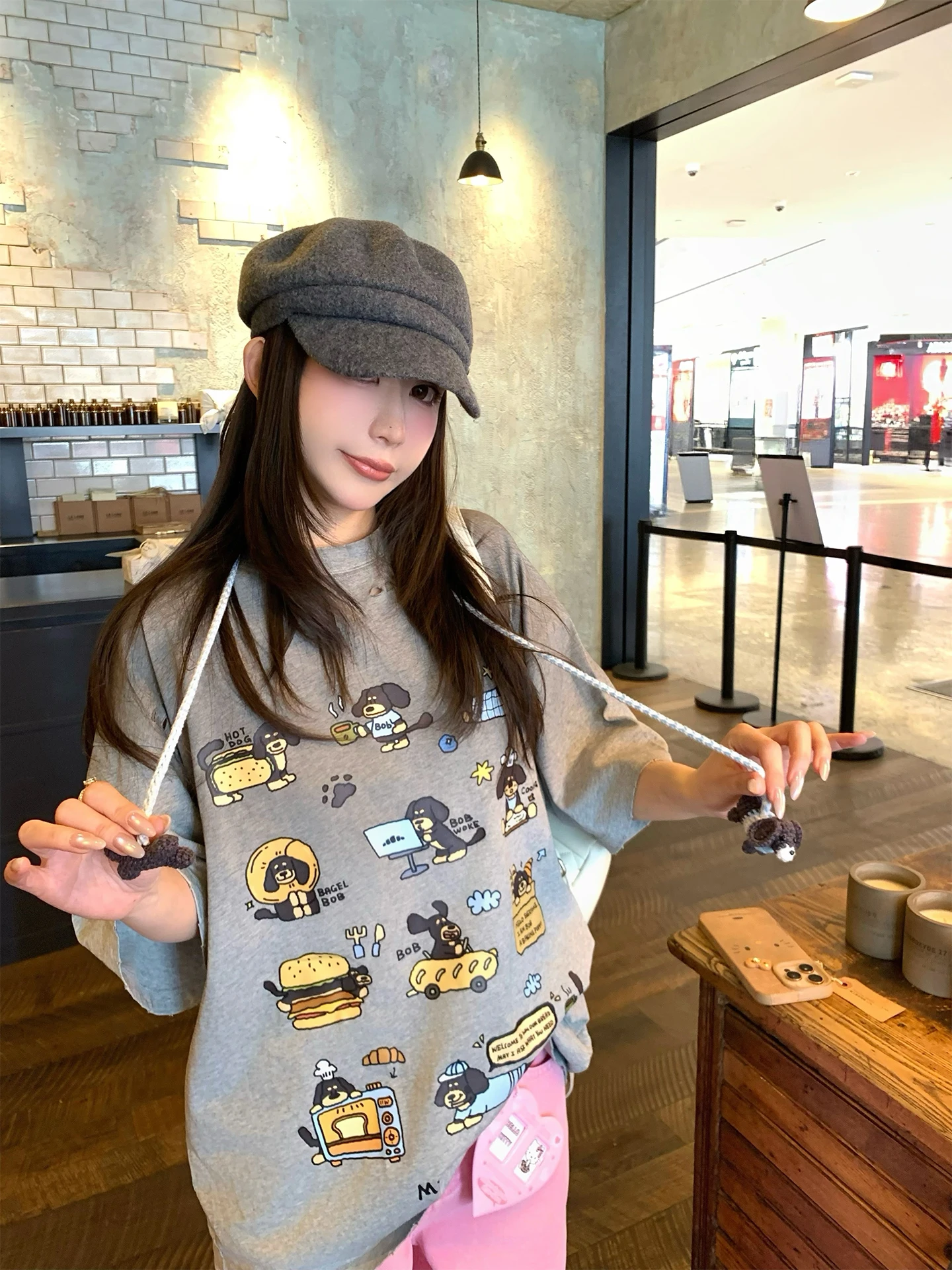 

Женская футболка с коротким рукавом в корейском стиле, повседневная, с дырками, свободного кроя, для отдыха