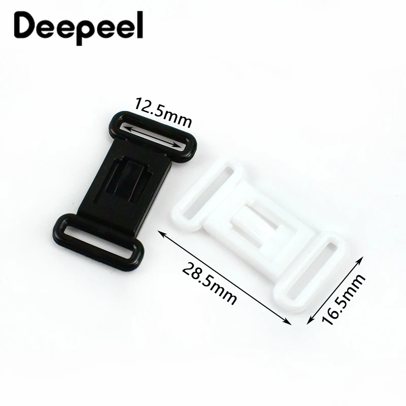 50/100Sets Deepeel 12.5mm Plastic Adjustable Buckle Underwear Bikini O Ring Hook Bow Tie Clip Connector Clasp Sewing Accessories