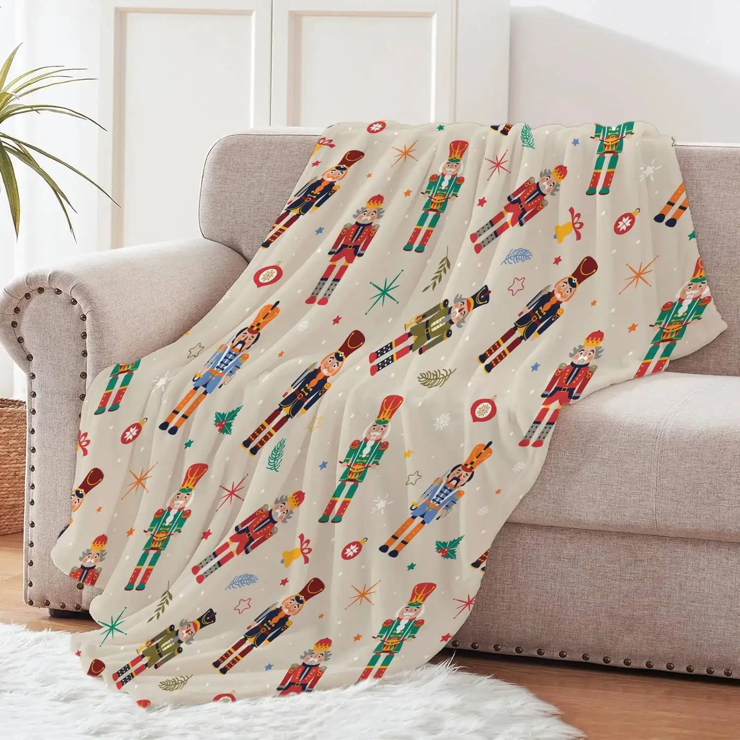 Christmas Creative Throw Flannel Print Super Soft Cozy Sofa Nap Blanket Perfect Home Gift For Her