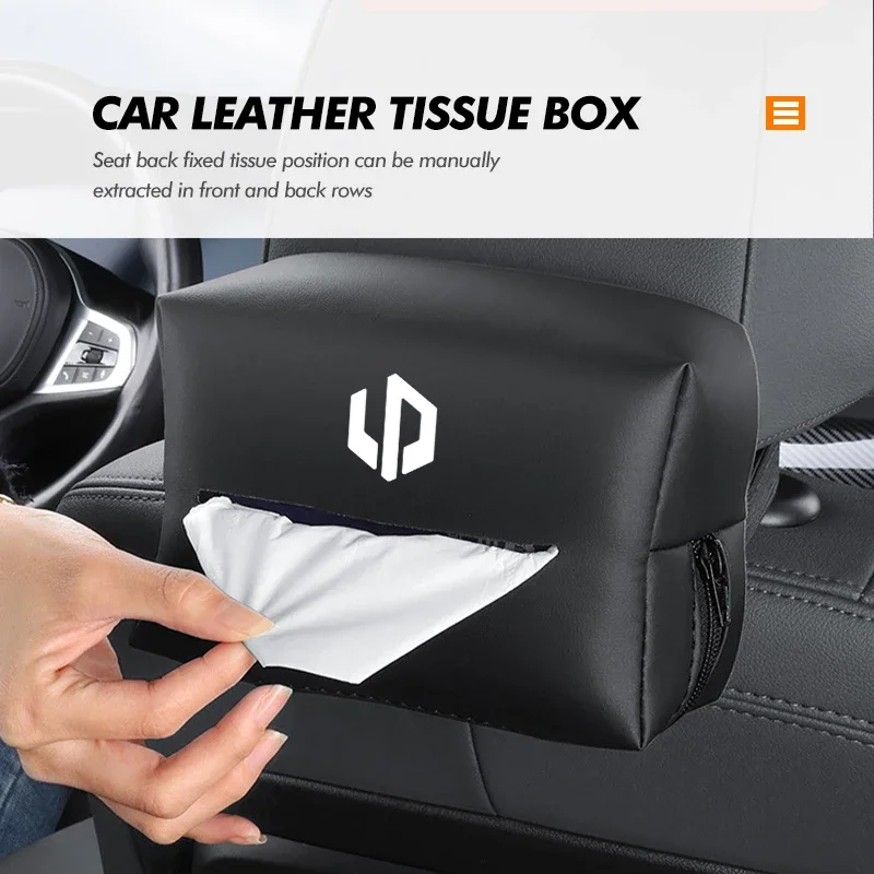 Car Seat Back Tissue Box Holder Armrest Napkin Storage Bag Hanging Dispenser Fits Leapmotor T03 S01 C11 C01 C10 Accessories
