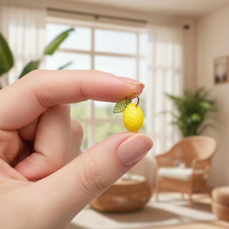 ★▲Small Acrylic Fruit Lemon Charms Transparent Cute DIY Pendants for Handmade Jewelry Bracelet Earring Craft Supplies