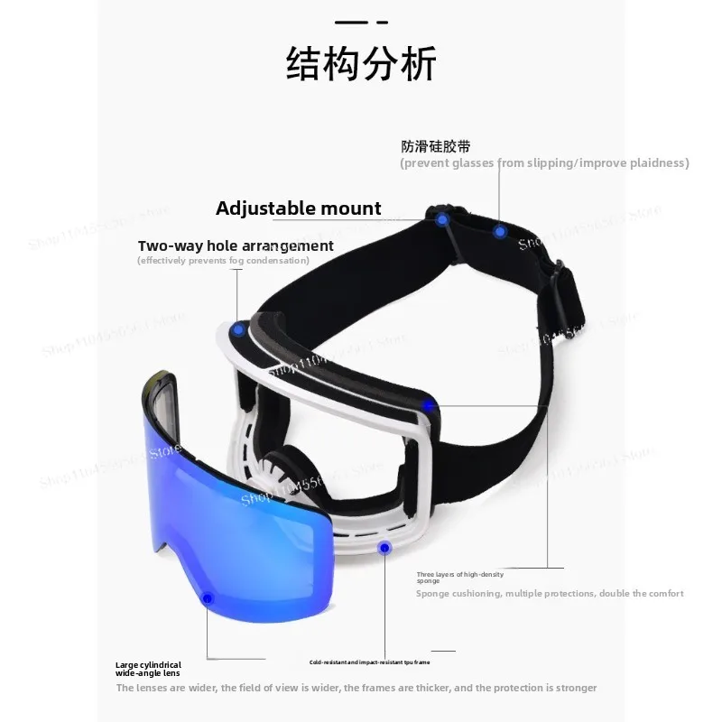 Cross-Border Ski Goggles - Dual-Layer Anti-Fog Sports Eyewear