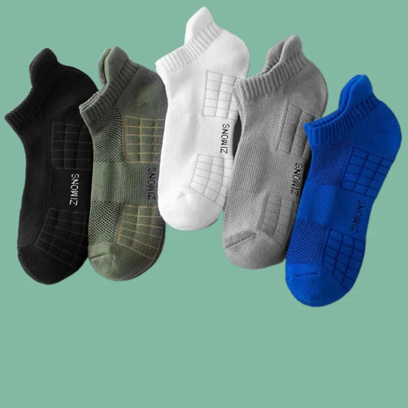 Chaussettes courtes respirantes pour hommes et femmes, absorbant la transpiration, haute qualité, sports, basket-ball, bateau, loisirs, 5/10 paires