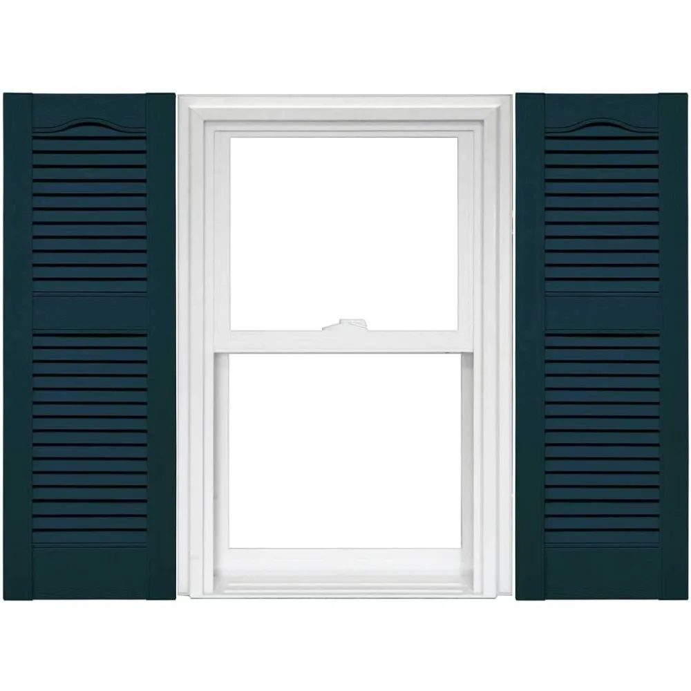 Open Louver Vinyl Shutters (1 Pair) - 14.5 x 80