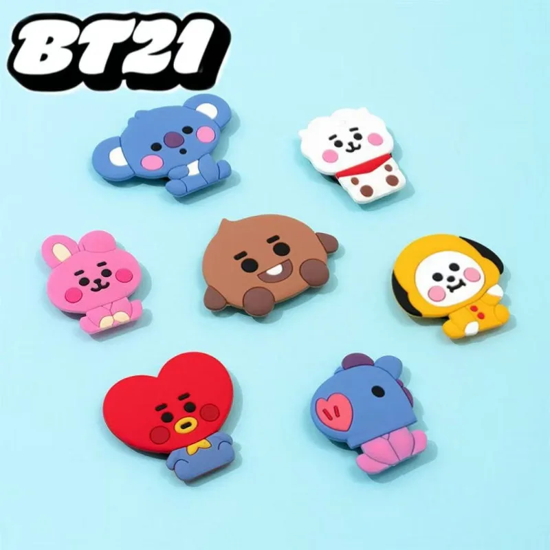 BT21 Koya RJ Shooky Mang Chimmy Tata Cooky Creative Acrylic Phone Bracket Cute Cartoon Foldable Anime Stand for Fans view 2