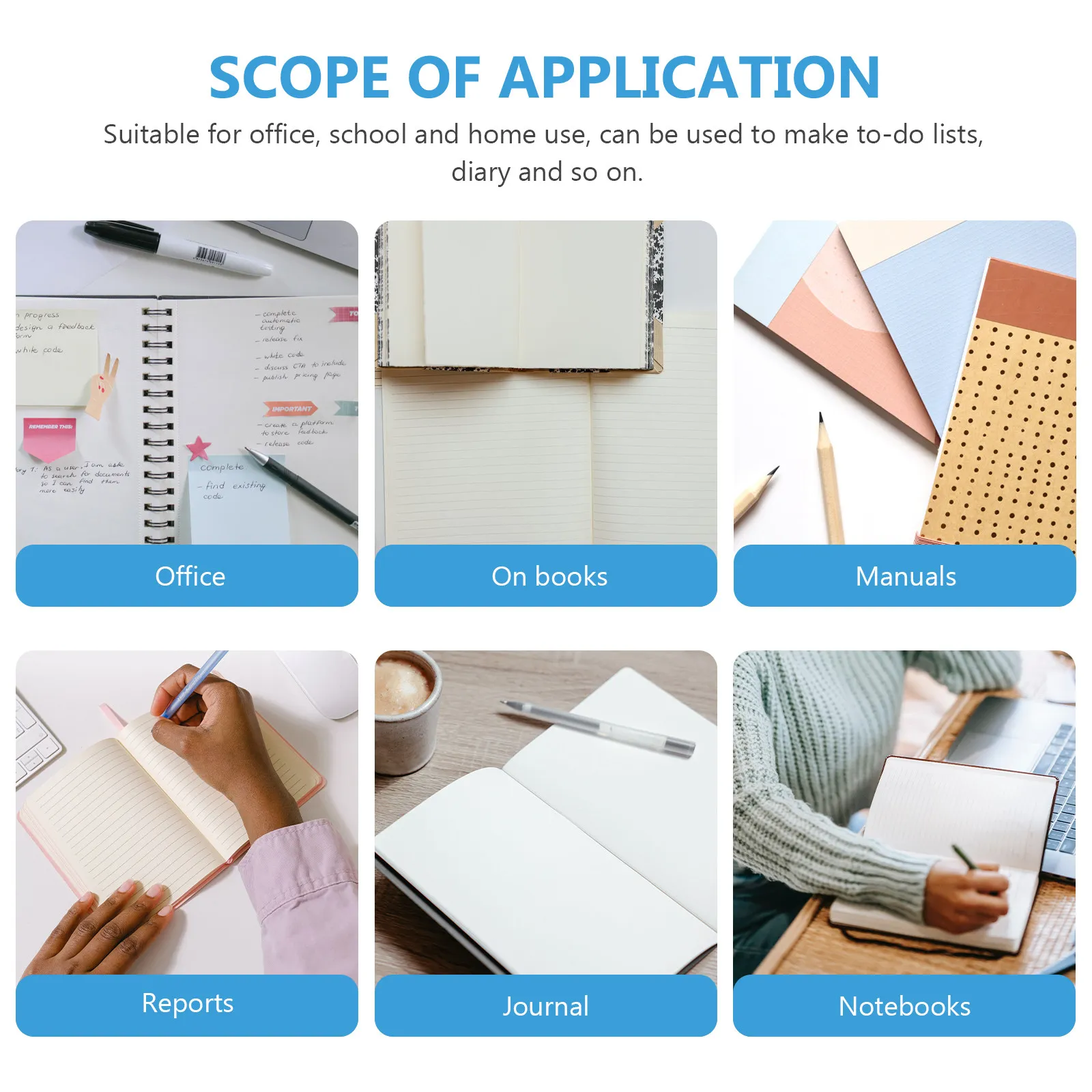 Picture 6: Colorful Portable Memo Pad Self-Adhesive Pads for Books Reports Hardcover Notebooks Smooth Writing Pocket