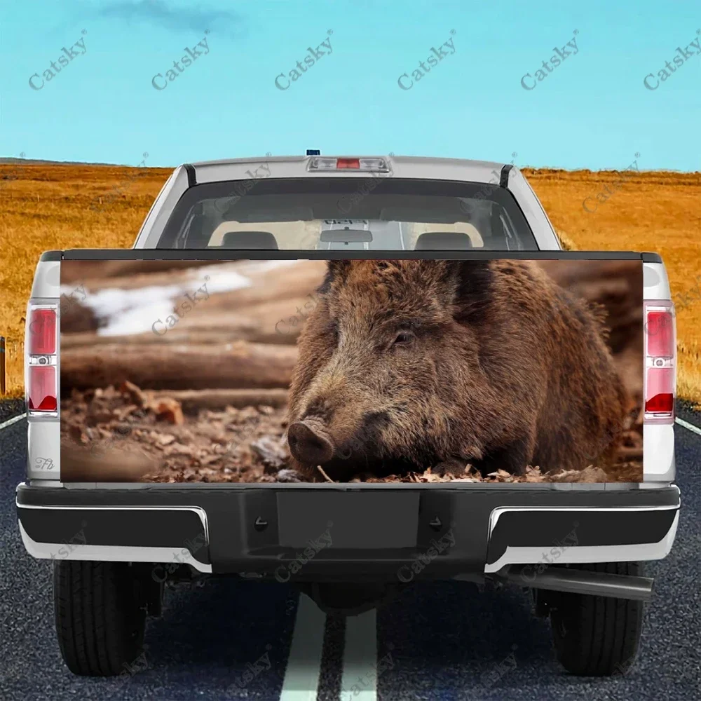 

Animal Wild Boar Car Tail Trunk Protect Vinly Wrap Sticker Decal Auto Hood Decoration Engine Cover for SUV Off-road Pickup