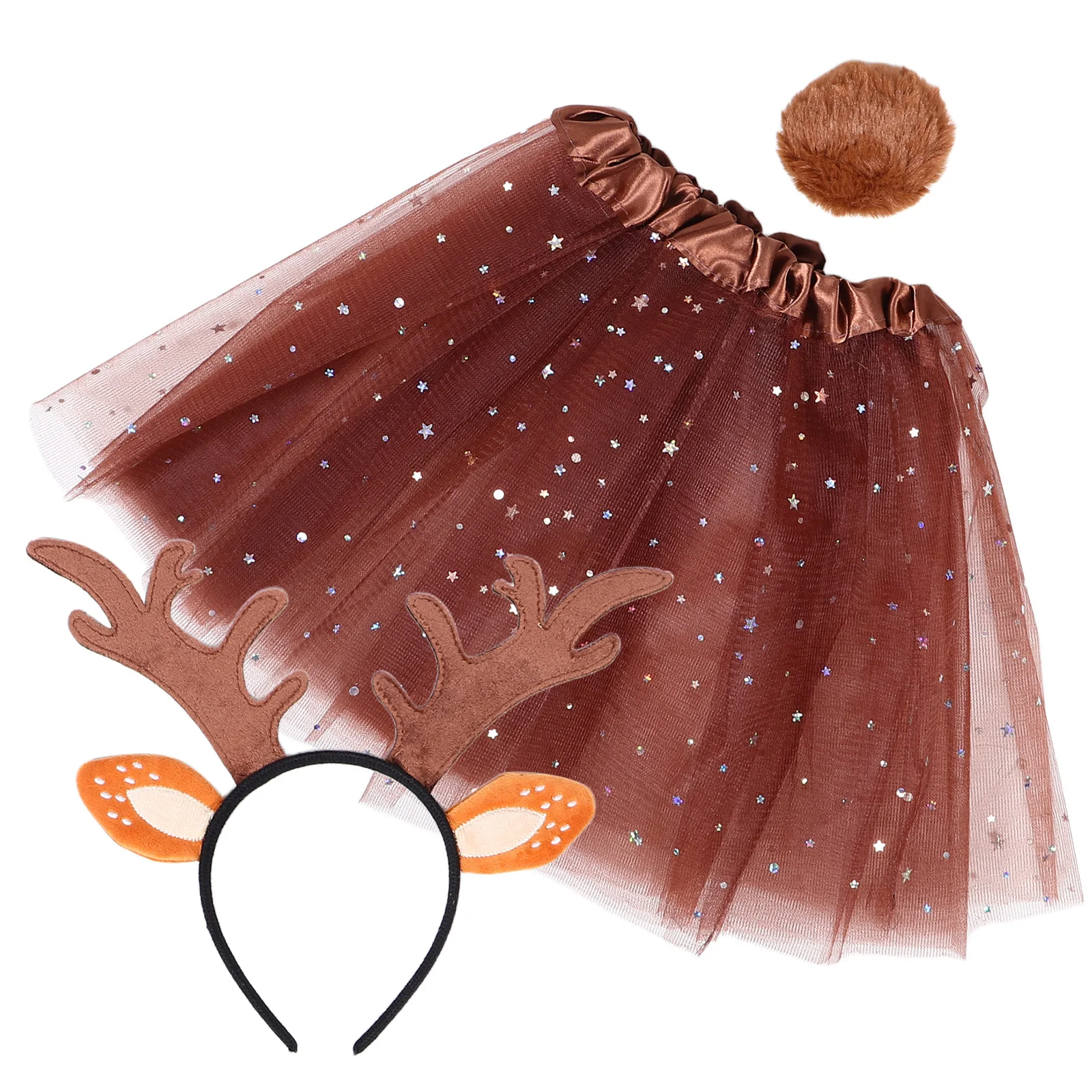 1 conjunto de cabeça de chifre de veado, conjunto de orelhas de animais, cauda para cosplay, festa de halloween, acessório, crianças, adultos, kit de fantasia de rena