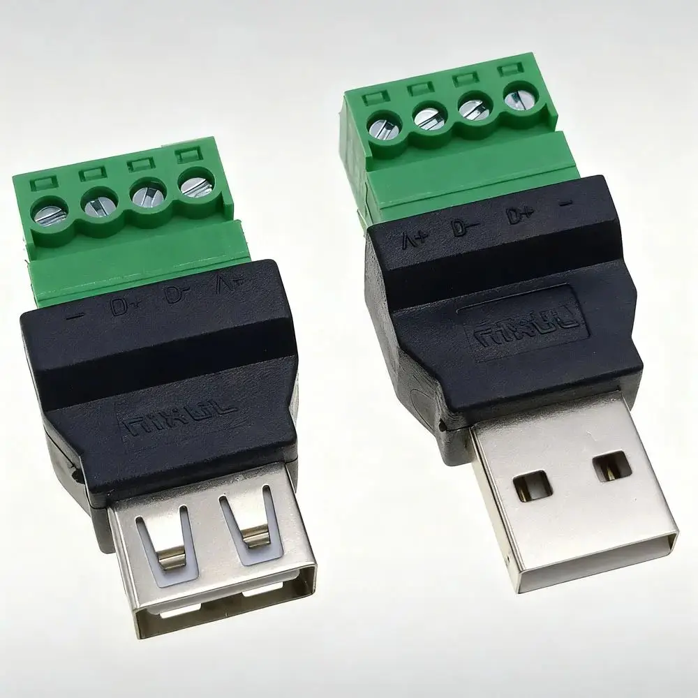 6pcs USB solder free connector, USB 2.0 male and female connectors, keyboard and mouse connectors, wiring terminals DIY6pcs USB