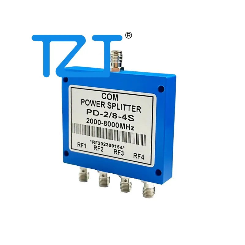

Устройство для разделения мощности TZT PD-2/8-4S 2000-8000 МГц, 4-полосный микрофильтр с гнездовыми разъемами SMA