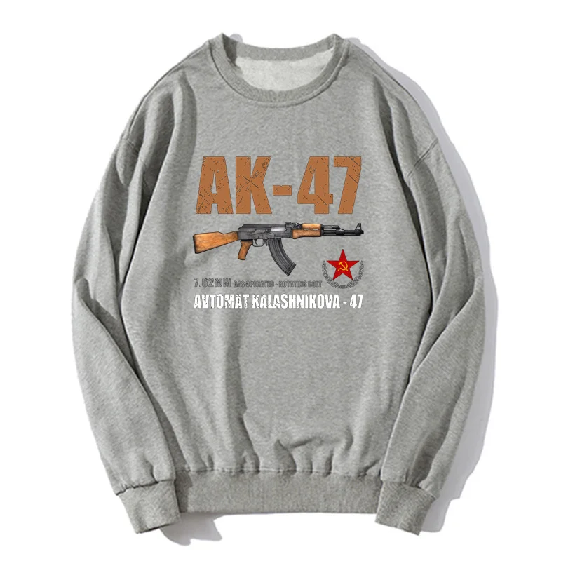 AK-47 Avtomat Kalashnikova Russian Riffle Hoodie Men's Oversized Sweater Unisex Sweatshirt Streetwear Harajuku