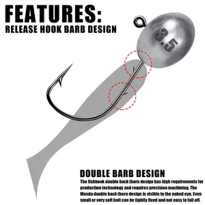 Jig cabeça gancho rockfish ajing ganchos de pesca para isca de minhoca macia baixo peixe pesca bens 0.8-7g 5 pçs/saco pique truta acessórios 8 principais vendas cabecote de pesca - №7