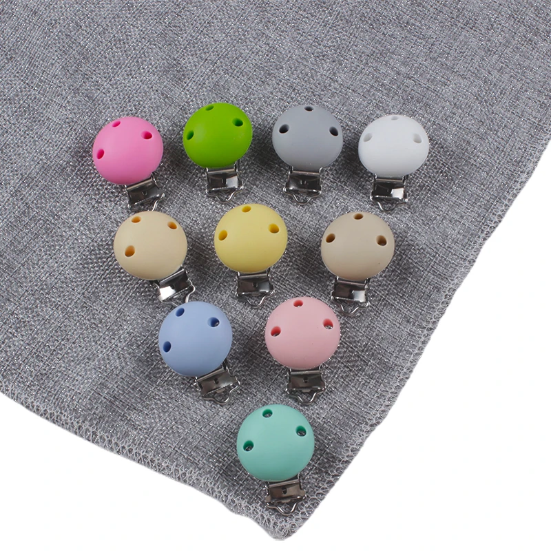 3Pcs Silicone Clip Rouns Shape Pacifiers Clips for DIY Pacifier Chain Nursing Teething Accessories Baby Gifts Free BPA