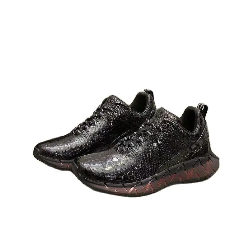 BATMO 2023 new arrival Crocodile skin Genuine Leather casual shoes men,male sneaker PDD195