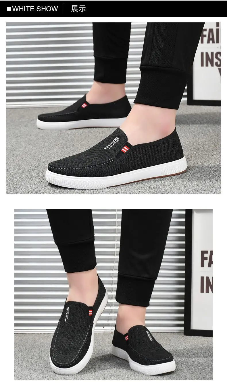 Neue Stoffschuhe für Herren, Lässig, Atmungsaktiv, Slip-On, Verschleißfest, Rutschfest, Leichte Arbeitsschuhe – Detail 3