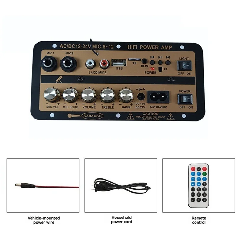 BAAE DC12V/24V 110V-220V 30W Placa amplificadora de áudio Bluetooth com subwoofer óptico amplificador de áudio para carro doméstico