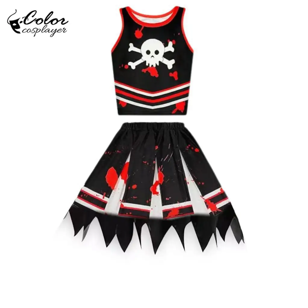 Girl Dress Halloween Vampire Cosplay Costume Zombie Sundress Bloody Dress Funny Child Gown Day of The Dead Carnival Skirt Suit