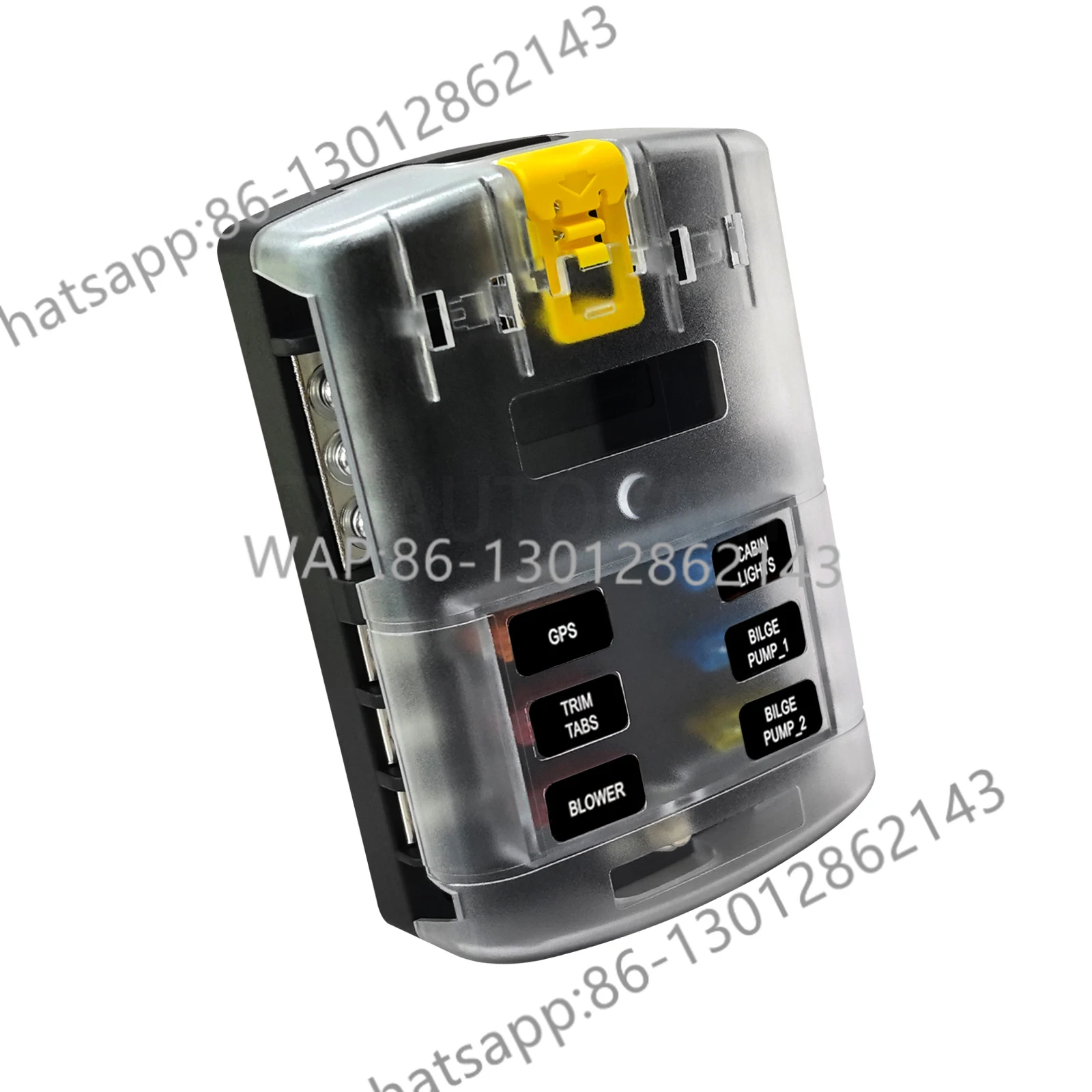 6 Ways Car Boat Fuse Box Holder ATO / ATCBlade Fuse Block Box 12V 24V Auto Marine Waterproof DC Power Distribution Panel Board