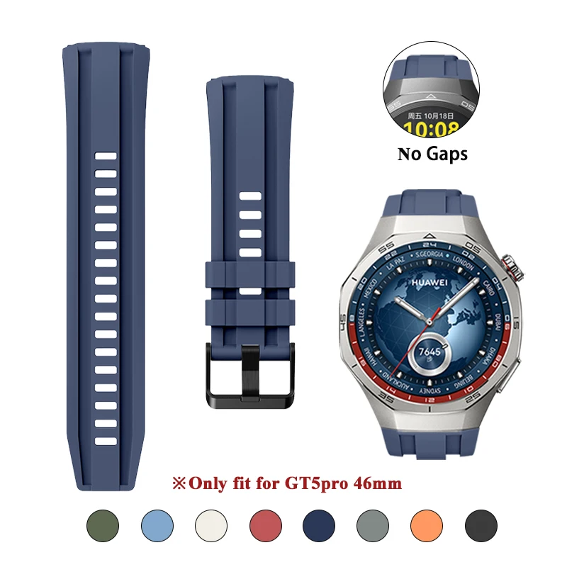 Bracelet fermoir en acier inoxydable pour montre Huawei GT5Pro, bracelet de montre en silicone exquis, 46mm