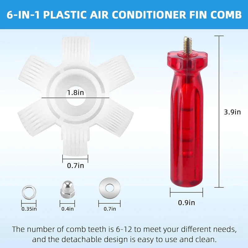 5 Piece Air Conditioner Fin Cleaner Set As Shown Plastic+Metal FCR6 Fin Comb Condenser,Air Outlet Cleaner Evaporator Radiator