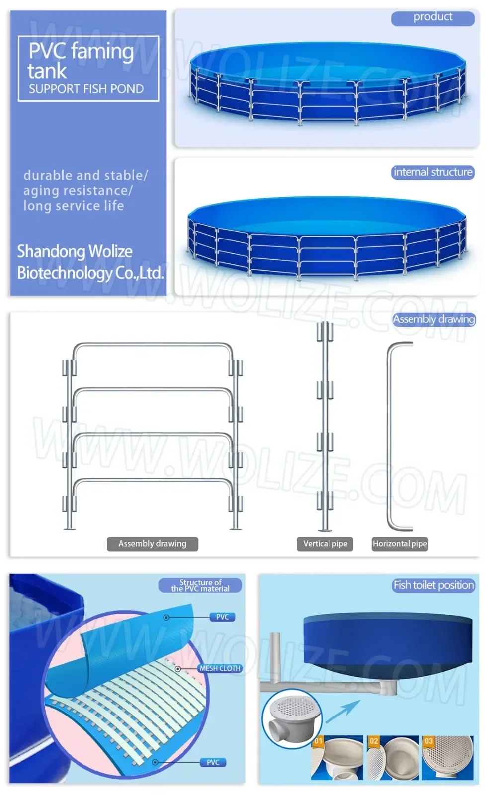 exquisite craftsmanship PVC Foldable Fishpond Pond Fish Farm Water Tank Waterproof Cloth Aquaculture Bioplastic PVC Fish Pond