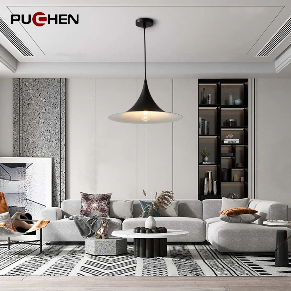 

Светодиодная люстра Puchen, Современная Скандинавская простота E27, подвесной светильник для гостиной, кабинета, спальни, фоновые декоративные лампы