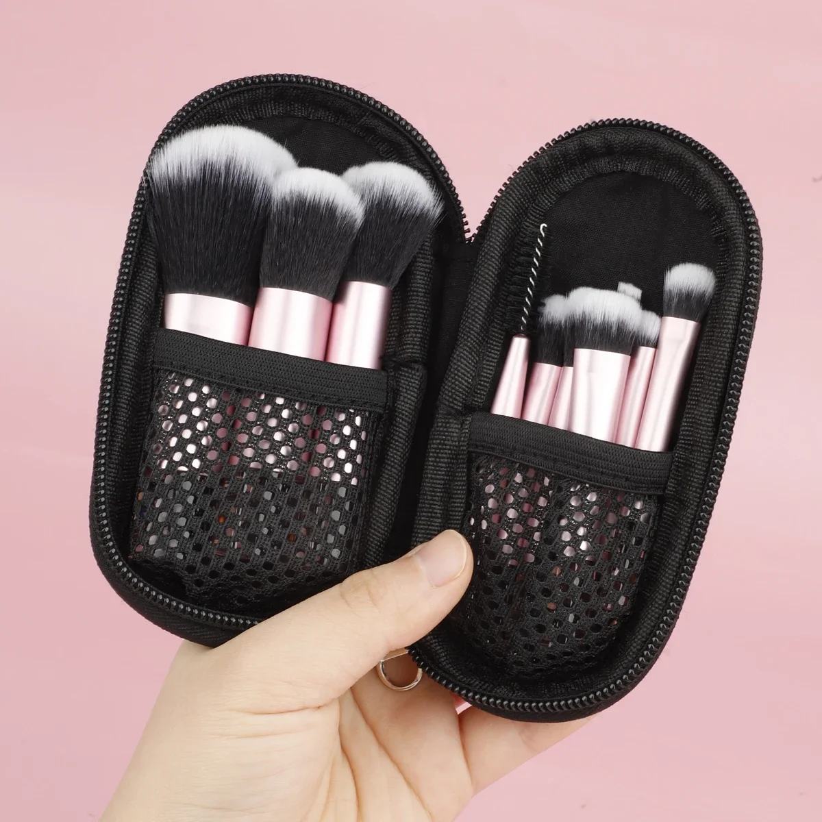 10Pcs Mini RT Makeup Brush Set Powder Eyeshadow Foundation Blush Blending Concealer Brush Professional Beauty Travel Makeup Tool