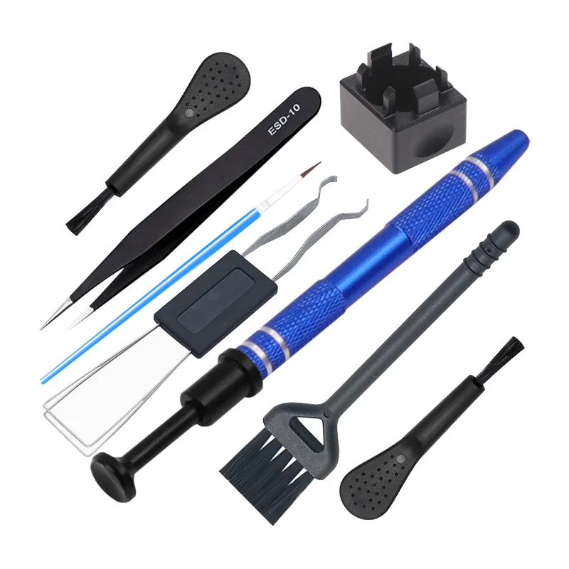7PC Mechanical Keyboard Keycap Switch Tool Kits Metal Puller Remover Switch Stem Holder Lube Brush Lubrication Pen Switch Opener image 3